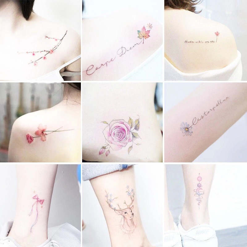 Fresh Tattoo Sticker Creative Cartoon Ins Style Finger Tattoo Sticker Letters Bianhua Eyebrow Stickers Customization