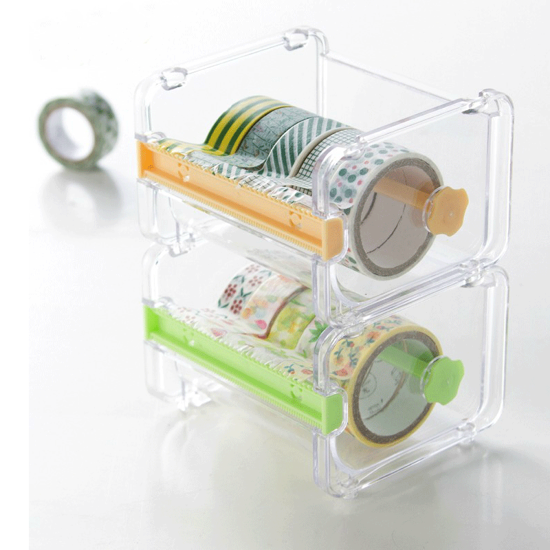[Factory Direct Sales] Household Desk Tape Storage Box Cutter Office Stationery Storage Box Storage Box Multi-Purpose Tape Base