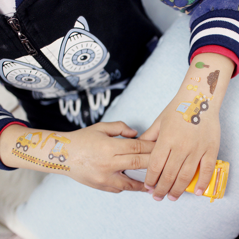 Original Waterproof Children's Tattoo Stickers Cartoon CarExcavatorFire Truck Mechanical Tool Tattoo Sticker Original Waterproof Children's Tattoo Stickers Cartoon CarExcavatorFire Truck Mechanical Tool Tattoo Sticker