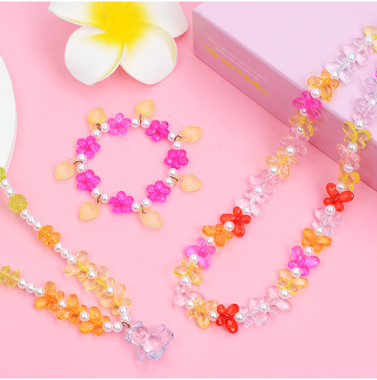 24 Grid Acrylic Beaded Children's Beaded Toys DIY Handmade Girl Bead-Stringing Toy Wear Necklace Bracelet Puzzle