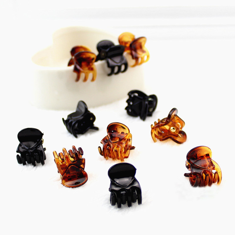 Mini Cute Barrettes Girls Broken Hair Black Bangs Small Jaw Clip Cross-Border Simple Acrylic Hair Accessories
