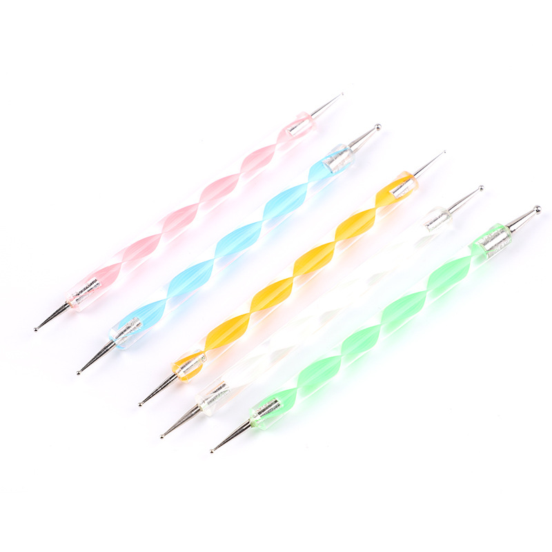 Manicure Brush 5 PCs Set Nail Art Rhinestones Picking Pen Acrylic Point Drill Pen Factory Wholesale