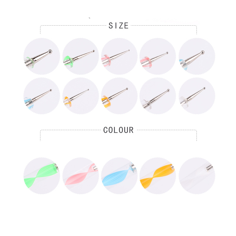 Manicure Brush 5 PCs Set Nail Art Rhinestones Picking Pen Acrylic Point Drill Pen Factory Wholesale