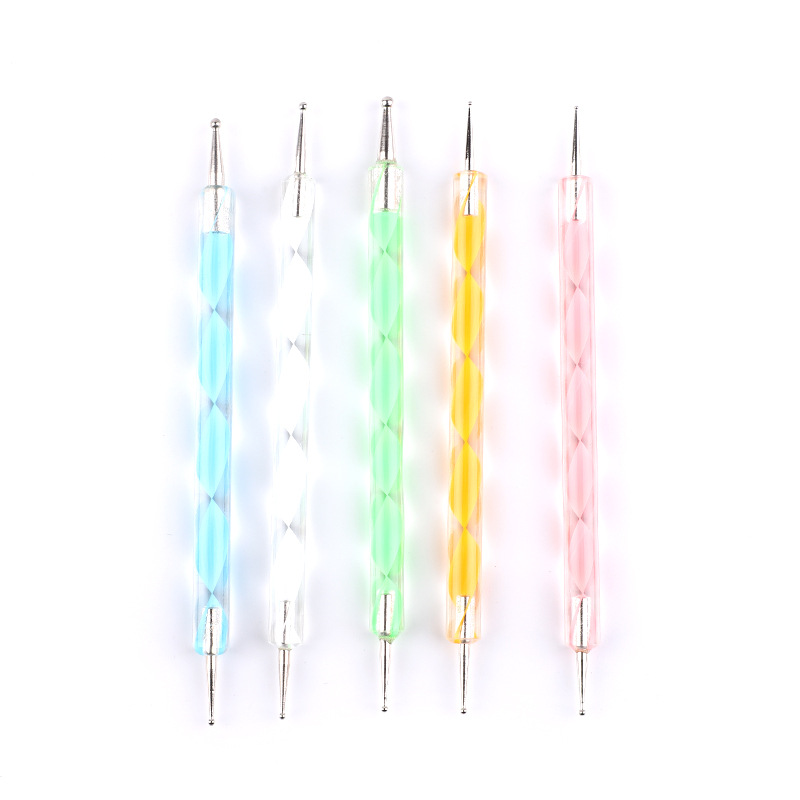 Manicure Brush 5 PCs Set Nail Art Rhinestones Picking Pen Acrylic Point Drill Pen Factory Wholesale