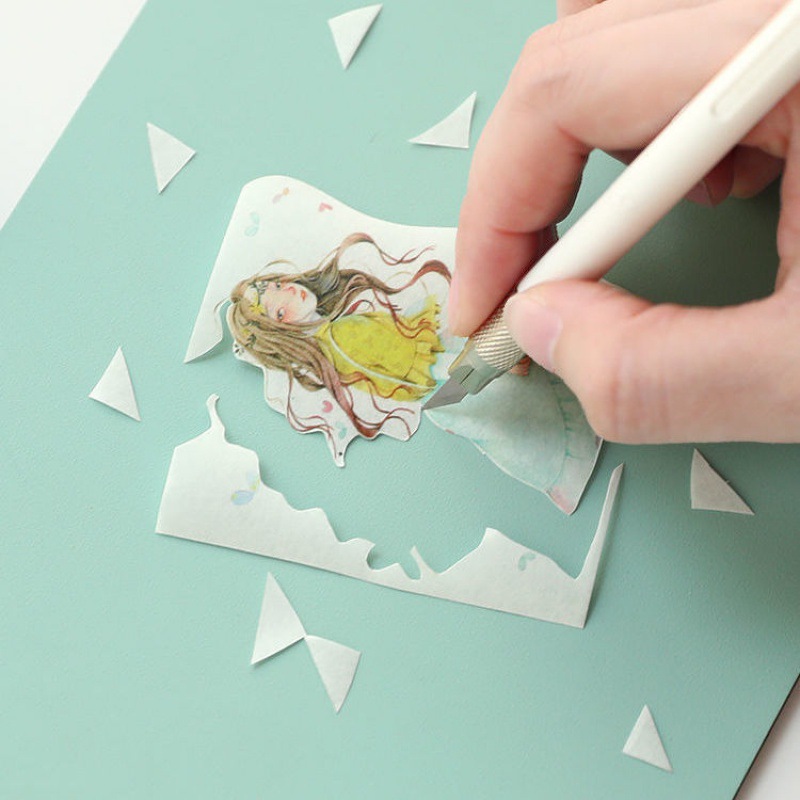 Pen Knife White Notebook Cutting DIY Tape Cutting Paper Cutter Fresh Art Graver Art Knife Generation Hair
