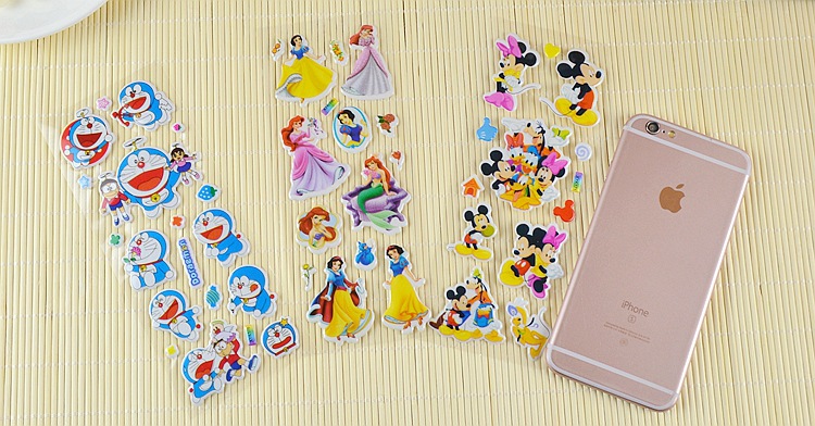 Factory Direct Sales Children's Cartoon Stickers Puzzle 3D Stickers Kindergarten Reward Bubble Sticker Wholesale