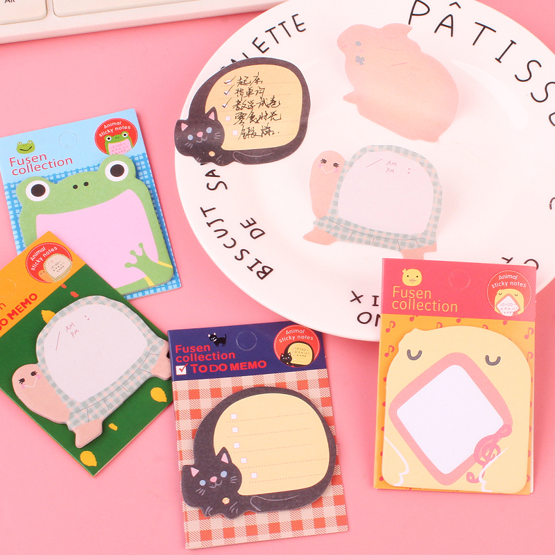 50 Creative Student Stationery Gifts Wholesale Cute Cartoon Animal Tear-off Sticky Note Note Sticker Prize Stickers