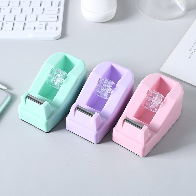 Cross-Border Dedicated Ins Style Macaron Color Small Tape Base Creative Color Desktop Office Plastic Cutter Cross-Border Dedicated Ins Style Macaron Color Small Tape Base Creative Color Desktop Office Plastic Cutter