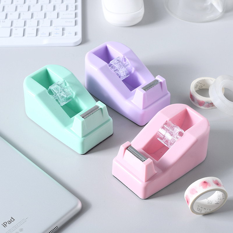 Cross-Border Dedicated Ins Style Macaron Color Small Tape Base Creative Color Desktop Office Plastic Cutter