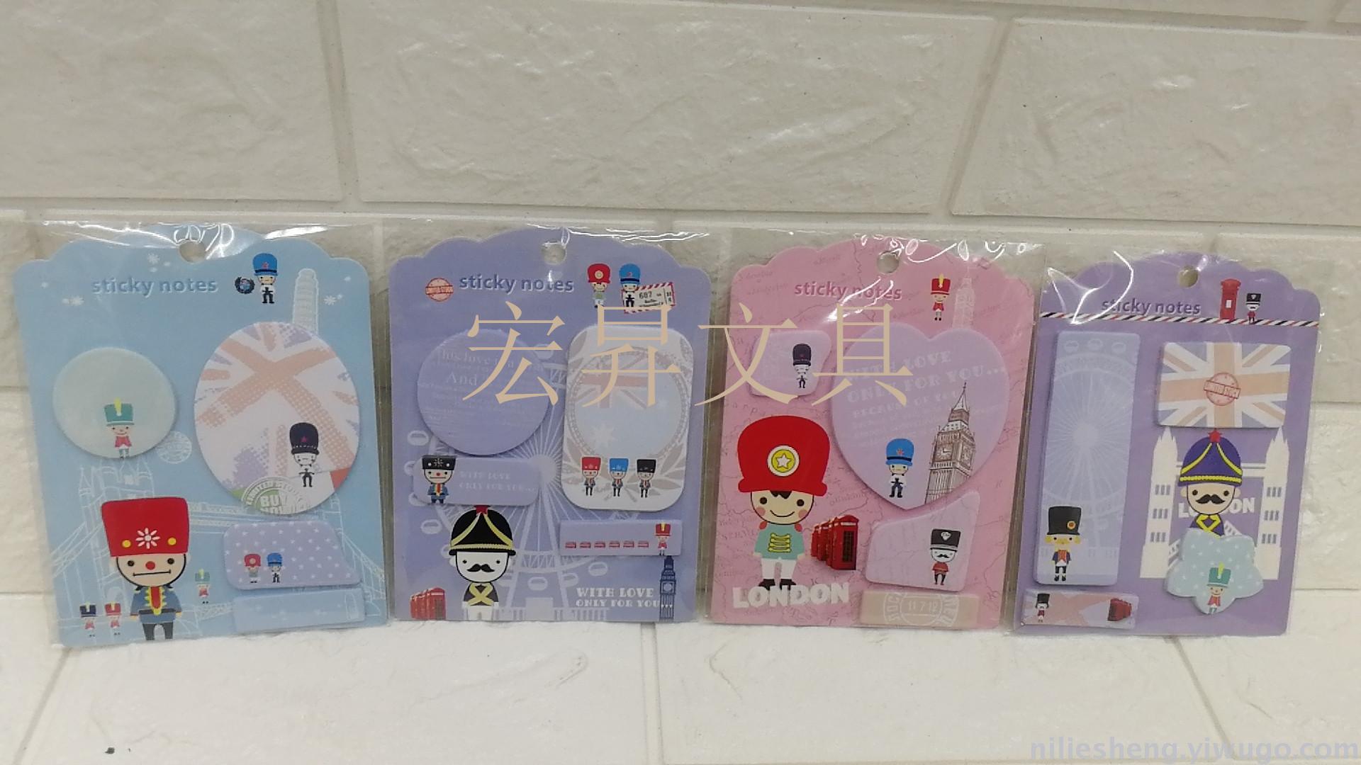 Miniatures post-it note guards cartoon sticker easy to paste mixed color casually pasted modeling paper N times pasted for many times
