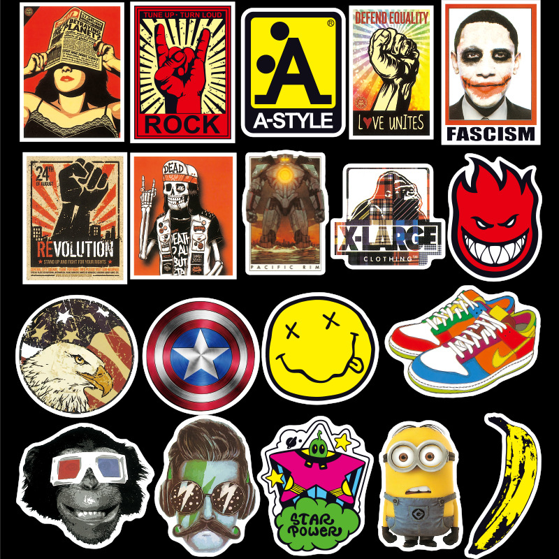 100 Pieces of NonRepeated NonInfringement Graffiti Stickers Car Sticker Stickers Manufacturers Cartoon Luggage Stickers