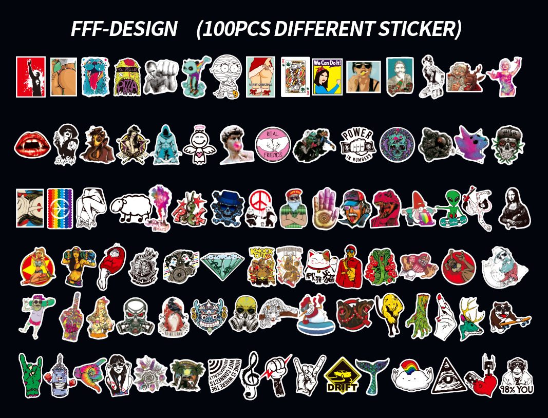 100 Pieces of NonRepeated NonInfringement Graffiti Stickers Car Sticker Stickers Manufacturers Cartoon Luggage Stickers 100 Pieces of NonRepeated NonInfringement Graffiti Stickers Car Sticker Stickers Manufacturers Cartoon Luggage Stickers
