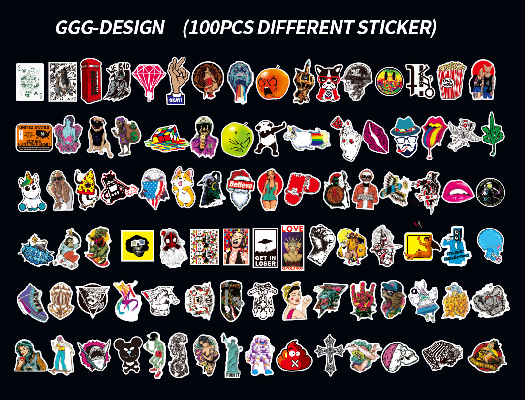 100 Pieces of NonRepeated NonInfringement Graffiti Stickers Car Sticker Stickers Manufacturers Cartoon Luggage Stickers 100 Pieces of NonRepeated NonInfringement Graffiti Stickers Car Sticker Stickers Manufacturers Cartoon Luggage Stickers