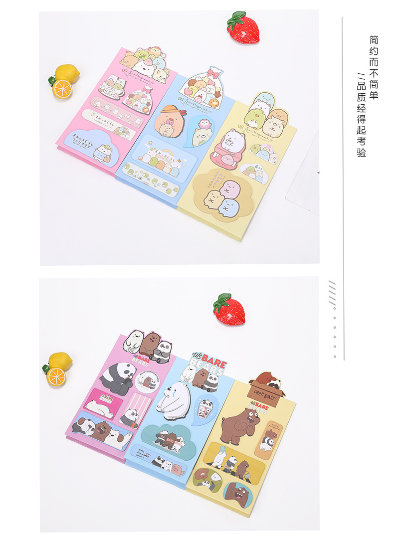 Factory Direct Supply Creative Cartoon Animal Sticky Notes Student Note Sticker Tearable Multi-Shape Note in Stock Wholesale