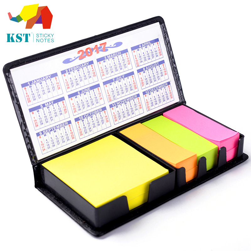 Kaster Office Stationery Fluorescent Color Mixing Sticky Notes Message Sticker Pu Note Box Factory Wholesale