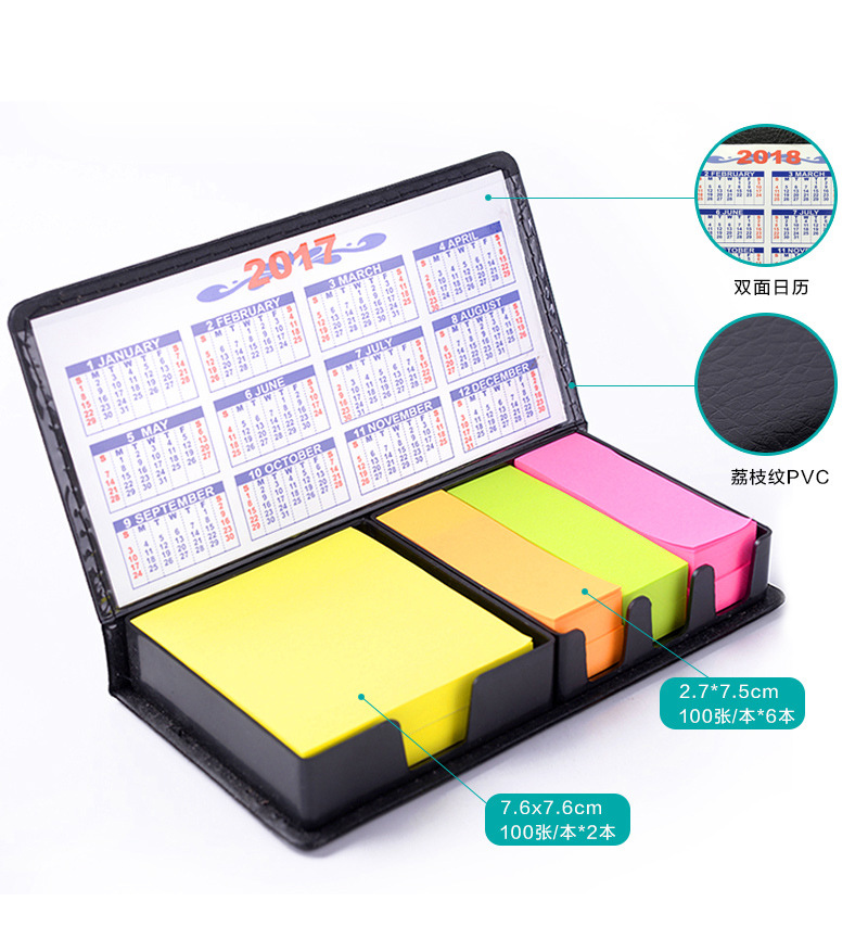Kaster Office Stationery Fluorescent Color Mixing Sticky Notes Message Sticker Pu Note Box Factory Wholesale