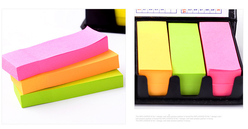 Kaster Office Stationery Fluorescent Color Mixing Sticky Notes Message Sticker Pu Note Box Factory Wholesale