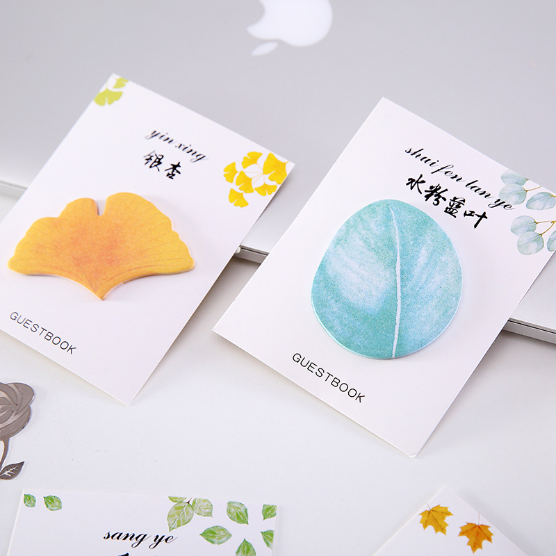 Creative Leaves Sticky Note Partysu Simulated Leaves Post-It Notes Note Sticker Message Memo Note Stationery