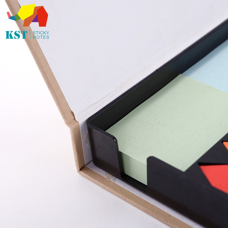Eco-friendly Kraft Paper Shell Post-It Notes Set Note Paper Crayon Color Arrow Fluorescent Color Message Sticker Wholesale