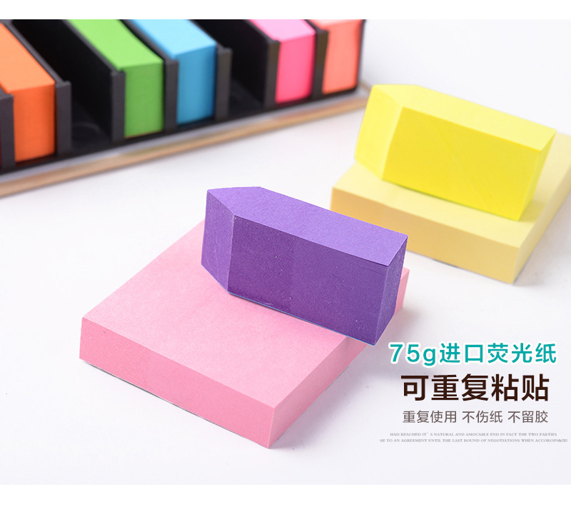Eco-friendly Kraft Paper Shell Post-It Notes Set Note Paper Crayon Color Arrow Fluorescent Color Message Sticker Wholesale