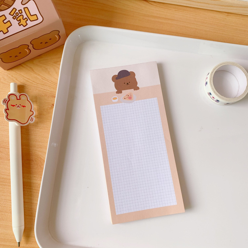Korean Cute Bear Notepad Note Sticker Student Message Book Carry Post-It Notes Strip Notebook