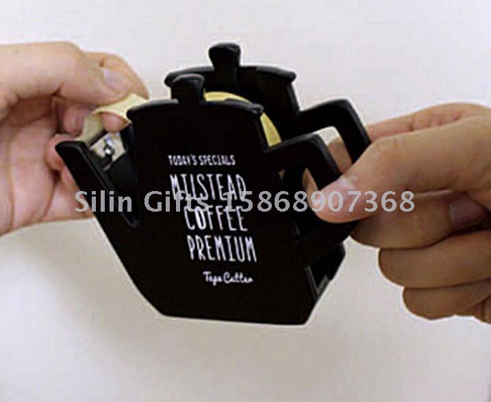 2019 portable desktop tape cutter tape holder office stylish retro coffee pot wooden tape holder cutter gifts