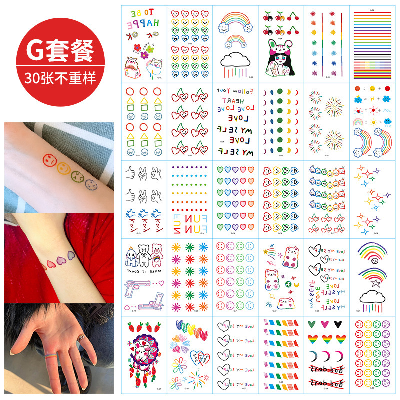 Plant Ink Printing Cartoon Pretty Girl Warrior Easy to Remove Tattoo Sticker Personality Tattoo Sticker Customization Plant Ink Printing Cartoon Pretty Girl Warrior Easy to Remove Tattoo Sticker Personality Tattoo Sticker Customization
