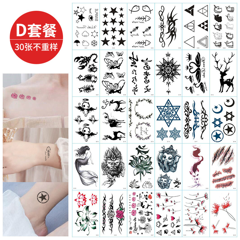 Plant Ink Printing Cartoon Pretty Girl Warrior Easy to Remove Tattoo Sticker Personality Tattoo Sticker Customization Plant Ink Printing Cartoon Pretty Girl Warrior Easy to Remove Tattoo Sticker Personality Tattoo Sticker Customization