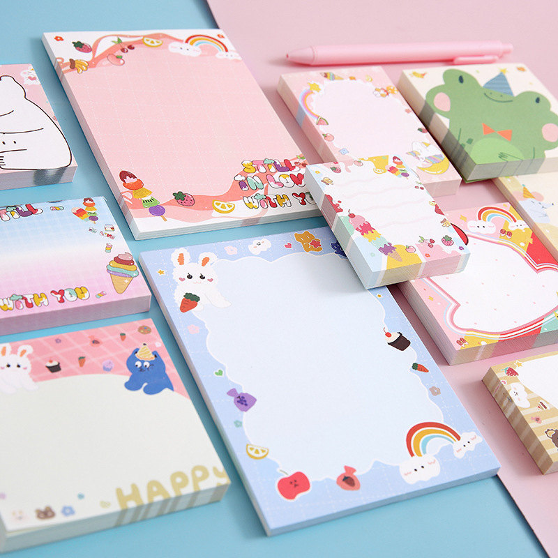 Creative Arts Youth Cartoon Series Sticky Notes Large Student Note Sticker Office Message-Leaving Sticky Note Stationery Stickers