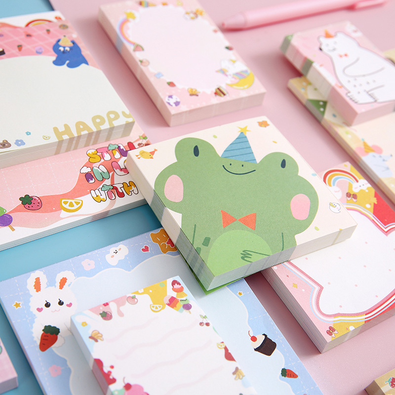 Creative Arts Youth Cartoon Series Sticky Notes Large Student Note Sticker Office Message-Leaving Sticky Note Stationery Stickers