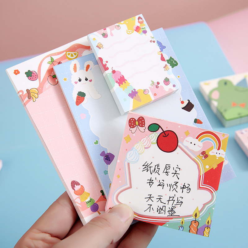 Creative Arts Youth Cartoon Series Sticky Notes Large Student Note Sticker Office Message-Leaving Sticky Note Stationery Stickers