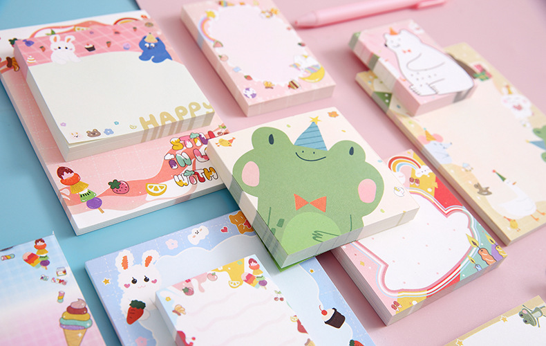 Creative Arts Youth Cartoon Series Sticky Notes Large Student Note Sticker Office Message-Leaving Sticky Note Stationery Stickers