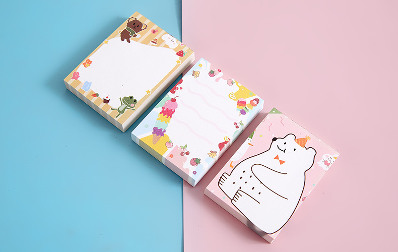 Creative Arts Youth Cartoon Series Sticky Notes Large Student Note Sticker Office Message-Leaving Sticky Note Stationery Stickers