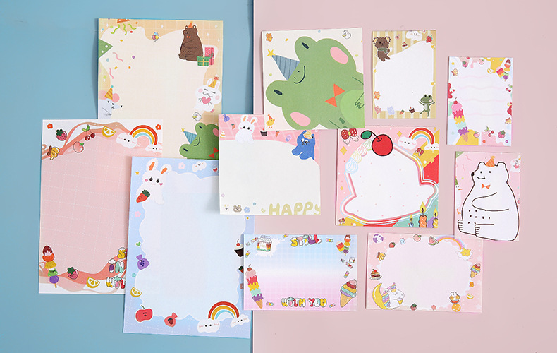 Creative Arts Youth Cartoon Series Sticky Notes Large Student Note Sticker Office Message-Leaving Sticky Note Stationery Stickers