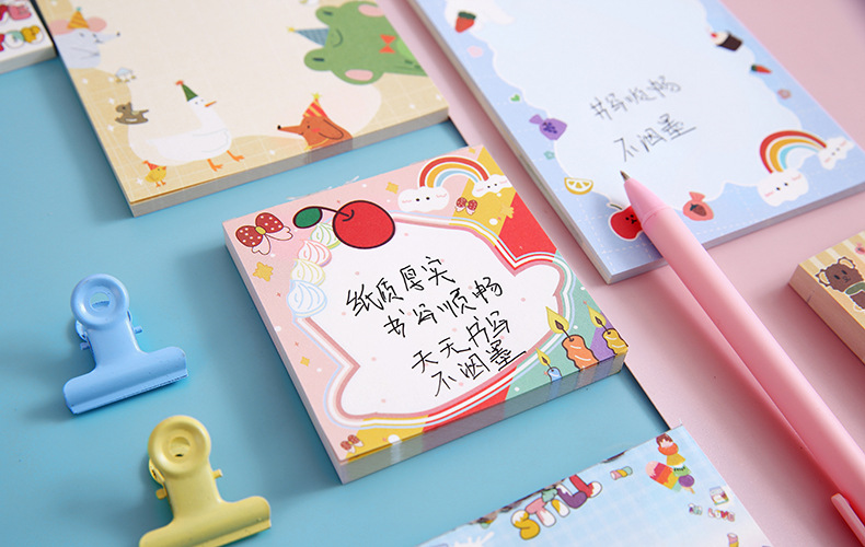 Creative Arts Youth Cartoon Series Sticky Notes Large Student Note Sticker Office Message-Leaving Sticky Note Stationery Stickers