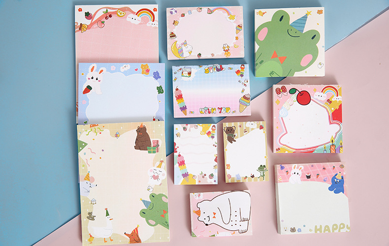 Creative Arts Youth Cartoon Series Sticky Notes Large Student Note Sticker Office Message-Leaving Sticky Note Stationery Stickers