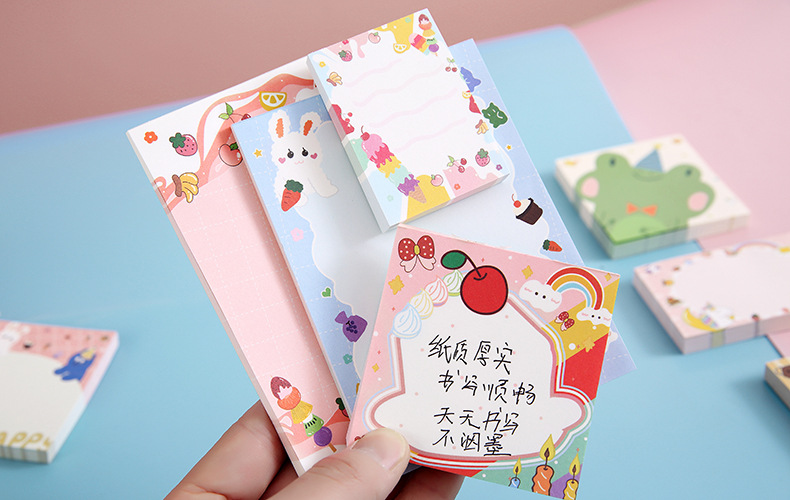 Creative Arts Youth Cartoon Series Sticky Notes Large Student Note Sticker Office Message-Leaving Sticky Note Stationery Stickers