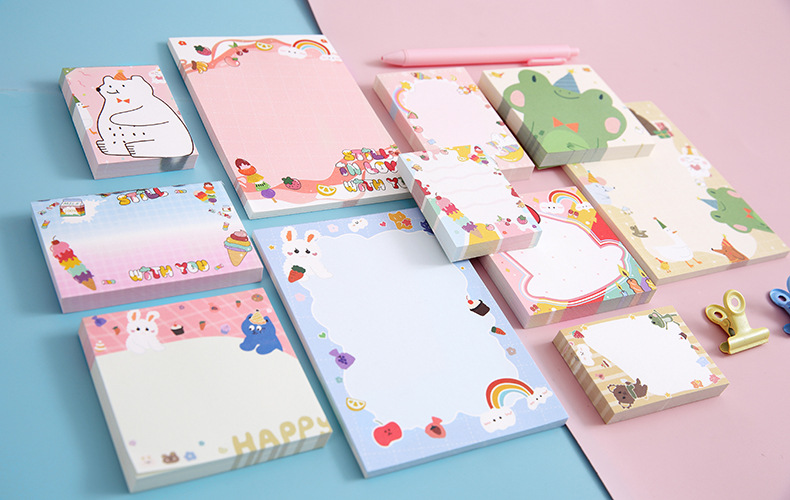 Creative Arts Youth Cartoon Series Sticky Notes Large Student Note Sticker Office Message-Leaving Sticky Note Stationery Stickers