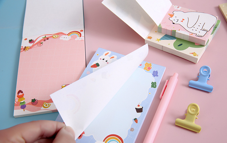 Creative Arts Youth Cartoon Series Sticky Notes Large Student Note Sticker Office Message-Leaving Sticky Note Stationery Stickers