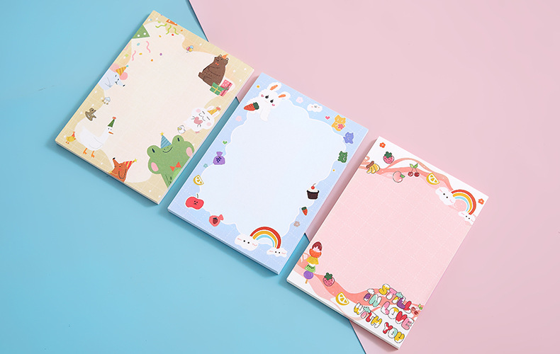 Creative Arts Youth Cartoon Series Sticky Notes Large Student Note Sticker Office Message-Leaving Sticky Note Stationery Stickers