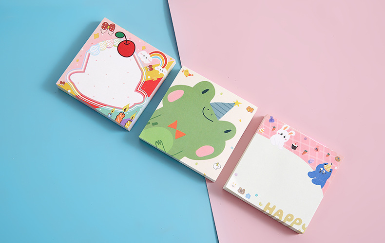Creative Arts Youth Cartoon Series Sticky Notes Large Student Note Sticker Office Message-Leaving Sticky Note Stationery Stickers