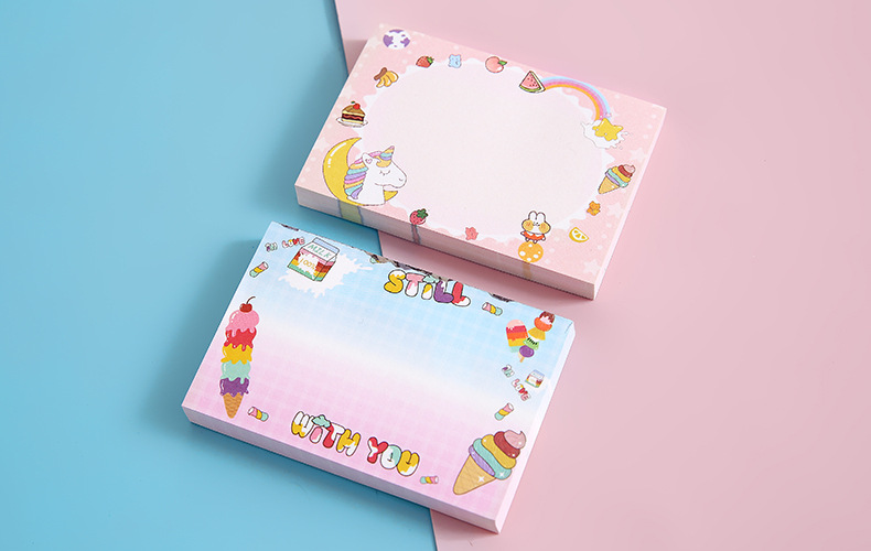 Creative Arts Youth Cartoon Series Sticky Notes Large Student Note Sticker Office Message-Leaving Sticky Note Stationery Stickers