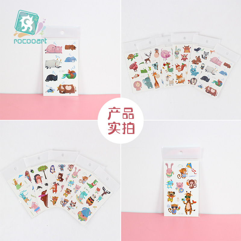 Waterproof Children Tattoo Stickers Tattoo Sticker Paper Cute Animal Tattoo Sticker Cartoon Face Pasters Tattoo