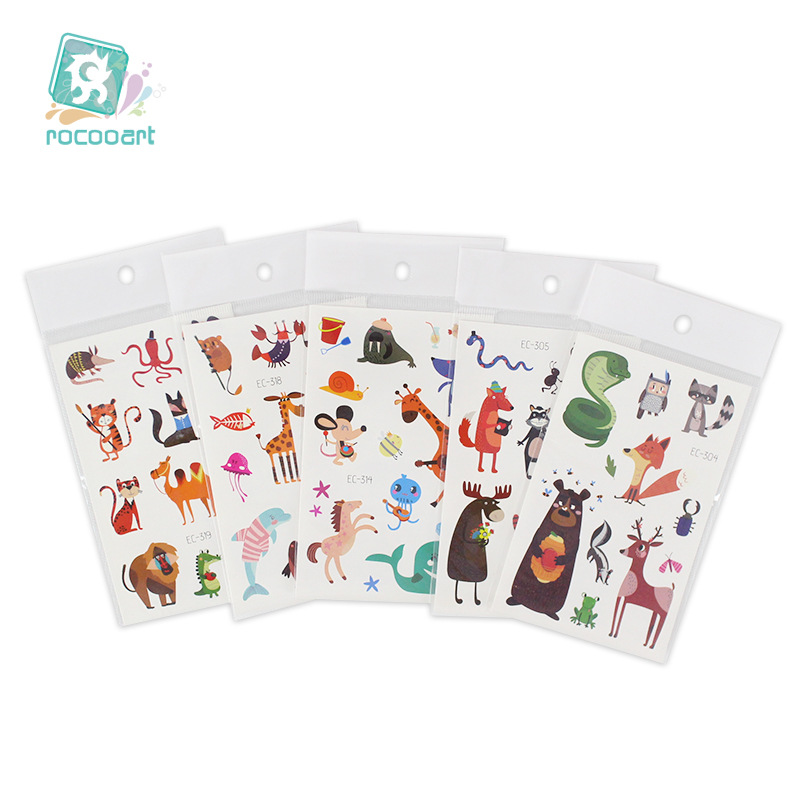 Waterproof Children Tattoo Stickers Tattoo Sticker Paper Cute Animal Tattoo Sticker Cartoon Face Pasters Tattoo