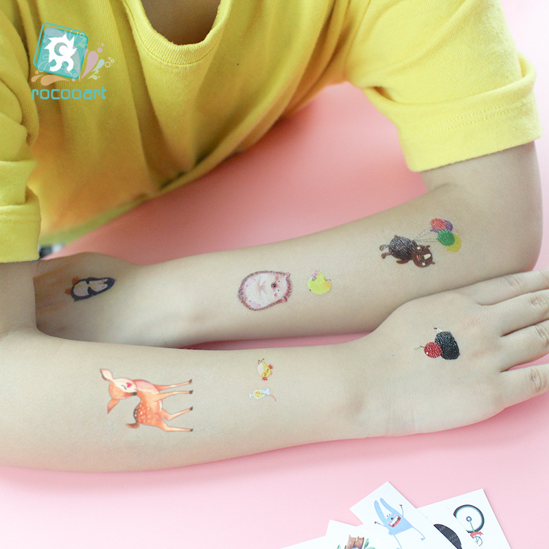Waterproof Children Tattoo Stickers Tattoo Sticker Paper Cute Animal Tattoo Sticker Cartoon Face Pasters Tattoo