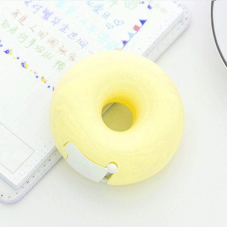 Creative cartoon stationery portable donut tape holder invisible tape cutter with small adhesive tape inside Creative cartoon stationery portable donut tape holder invisible tape cutter with small adhesive tape inside