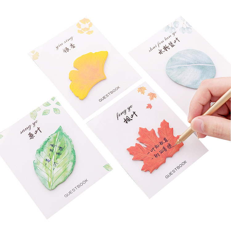 Zhishun Cute Creative Fresh Leaf-Shape Sticky Note Simulated Leaves Post-It Notes Note Sticker Message Sticker Stationery