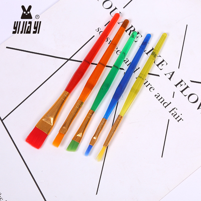 Children&#039;s art brush 7 sets of candy color plastic water color pen with clay plastic knife + color palette manufacturers 