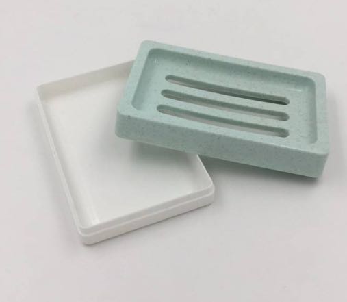 Wood Grain Soap Box New Portable Double-Layer Soap Holder Creative Drain Bathroom Rack Laundry Soap Box