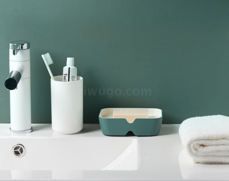 Blue Smiley Soap Box Soap Dish Soap Box Plastic Sanitary Ware Household Storage Box Soap Box Soap Box